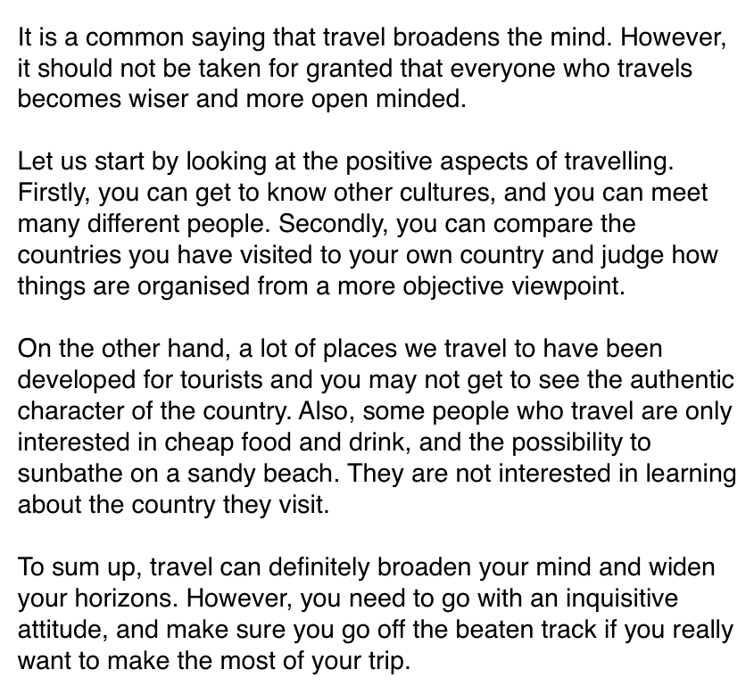 Essay about travelling and tourism